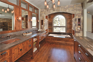 Knotty Alder Cabinets, Photo Courtesy of Crystal Cabinets, Design by Dorian DeHaan