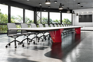 Enwork Odyssey Conference Table with Odyssey Red Base