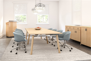 Enwork Ligouri Conference Table with Coordinating Credenza and Universal Lectern