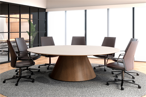 Enwork Foundation Tapered Drum 96-inch Round Conference Table
