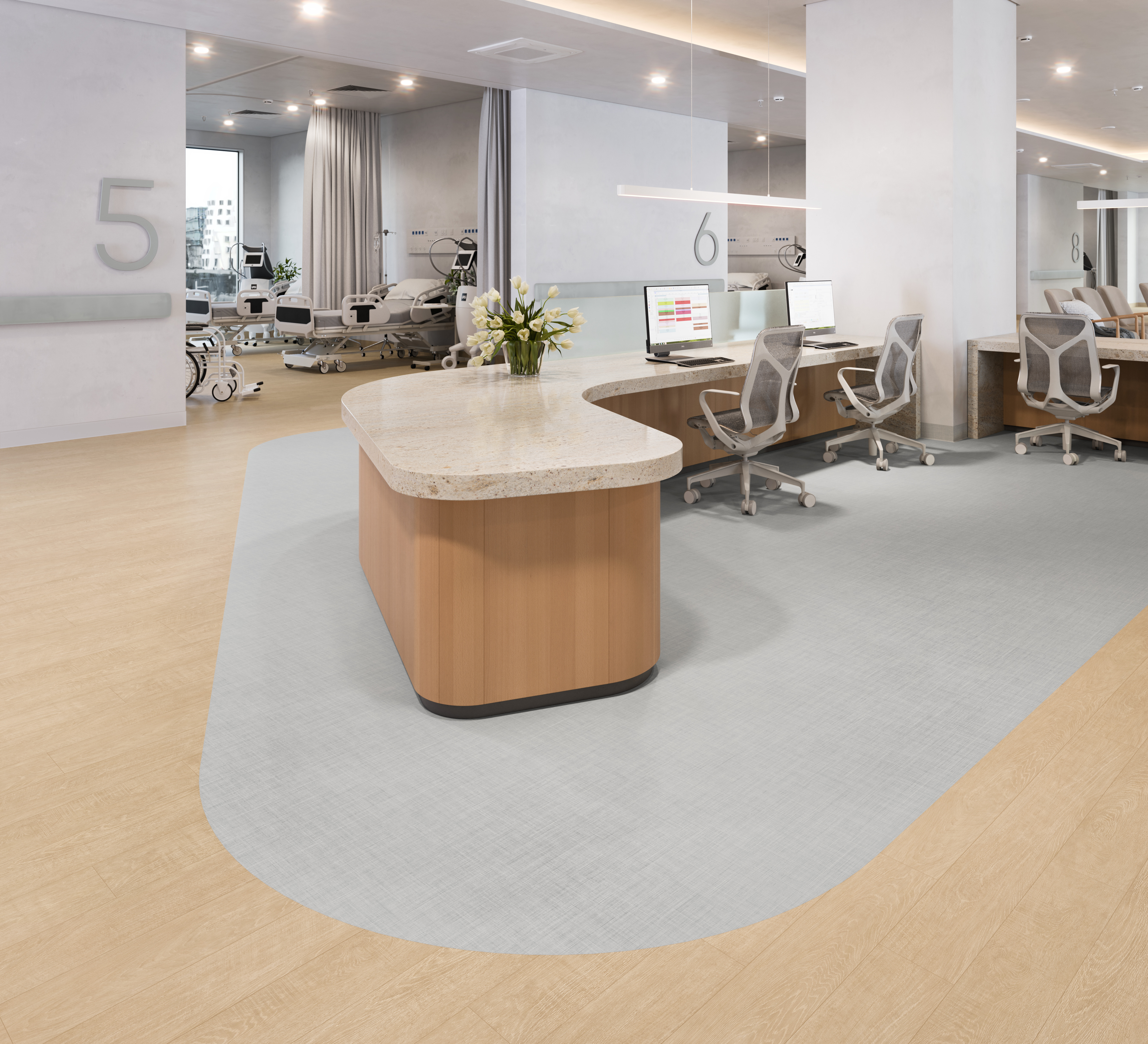 A resilient heterogeneous sheet collection developed specifically for healthcare designers, facility managers, staff and patients, Attune offers exceptional aesthetics, acoustics, comfort and durability, essential elements needed for today’s modern healthcare facilities