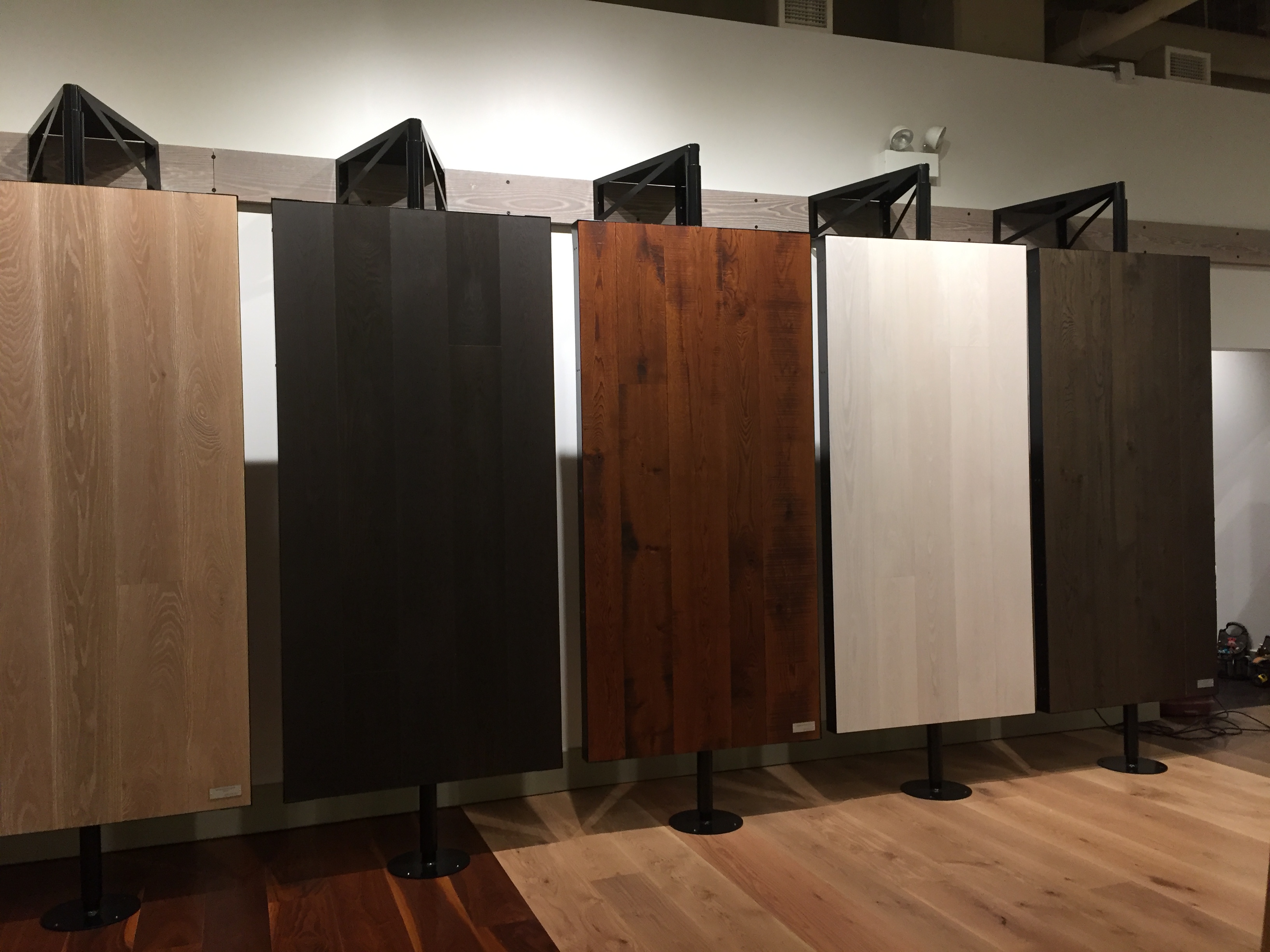 Chicago showroom wide plank panels