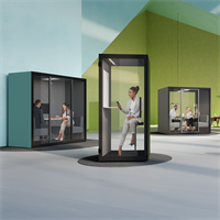 Chatbox by Silen range. Phone booths and modular meeting pods.