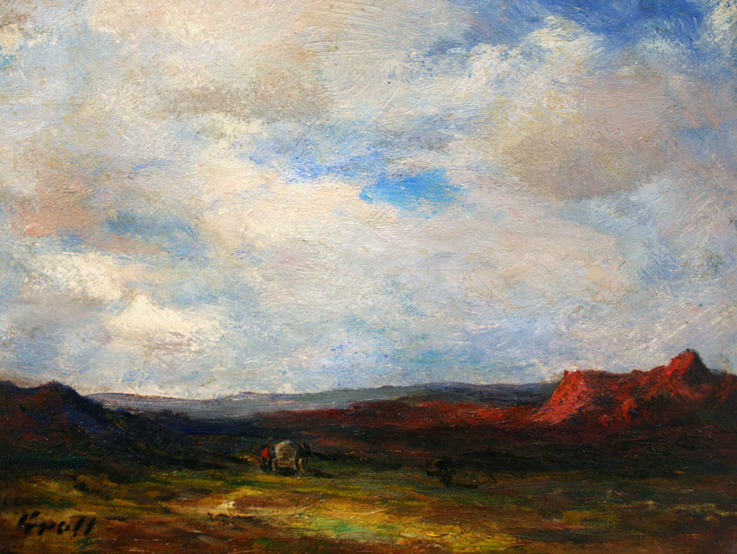 Albert Lorey Groll (Am. 1866-1952)
Untitled (Western Landscape)
Oil on board, ca. 1910
6” x 8” (Framed: 9 1/2” x 11 1/2”)
Signed Groll lower left 
